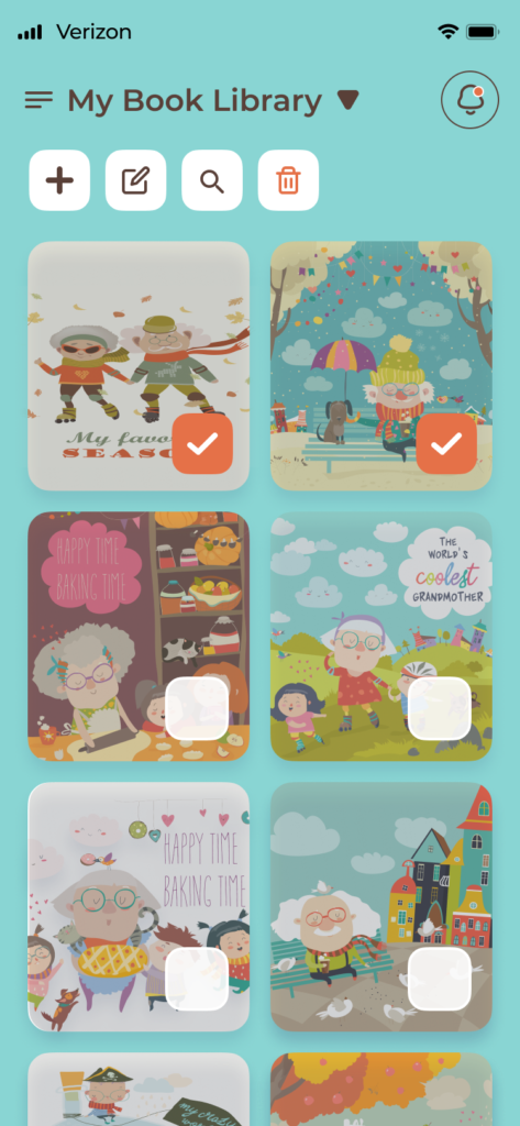 10-Library-2C.1-1 Children's audio app: select book