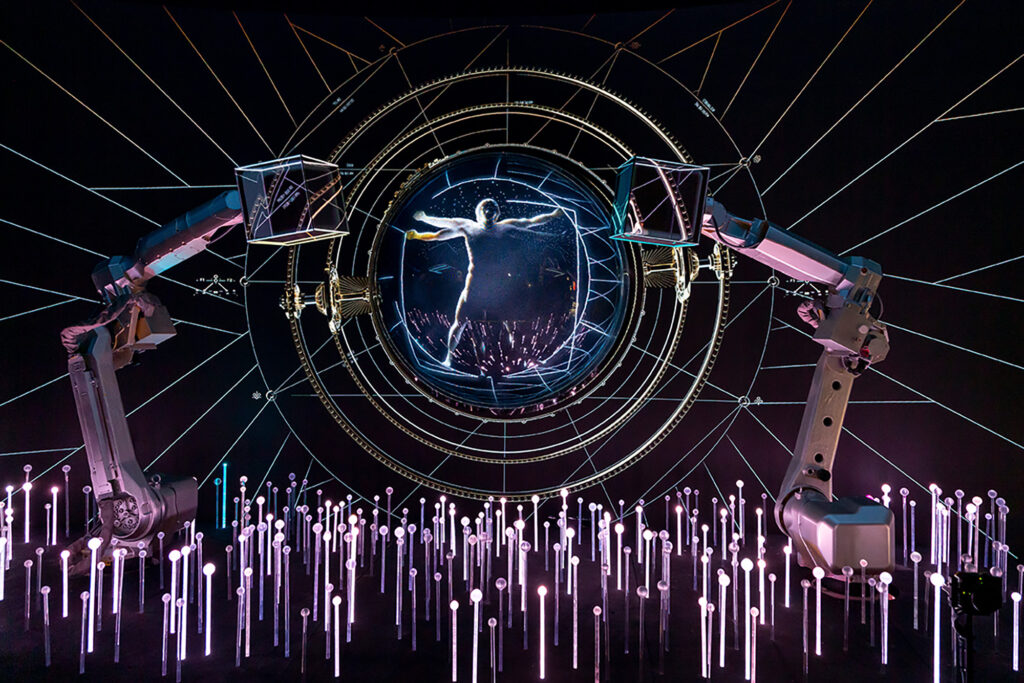 Vague futuristic rendition of an image in virtual reality.