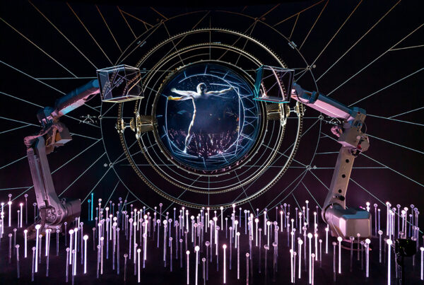 Vague futuristic rendition of an image in virtual reality.